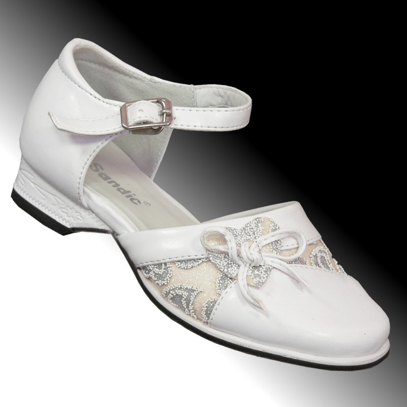 Festliche Glitzer Klacker Schuhe Mädchen Sandale Brautschuhe Kinder Blumen 397 